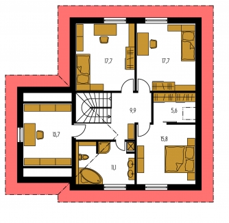 Mirror image | Floor plan of second floor - PREMIER 65